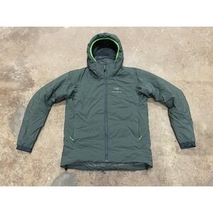 Arc'teryx Jacket Mens Medium Green Insulated Hooded Puffer Full Zip Hiking